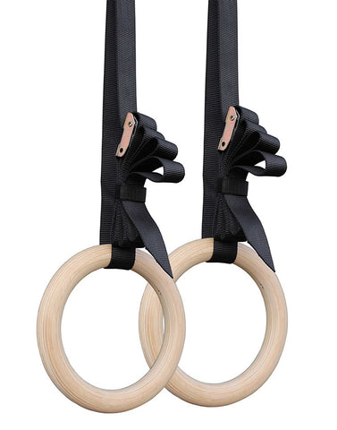 Wooden gym rings